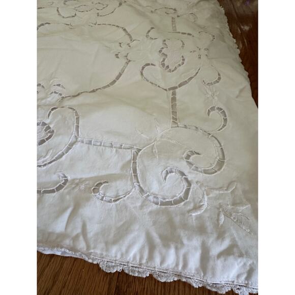 Simply Shabby Chic Pink Embroidered 24” Pillow Sham case Cotton euro Vintage - Picture 9 of 15